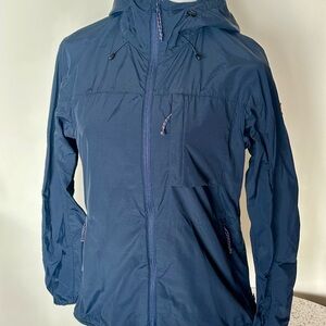 Fjallraven Navy Hooded Windbreaker Jacket
